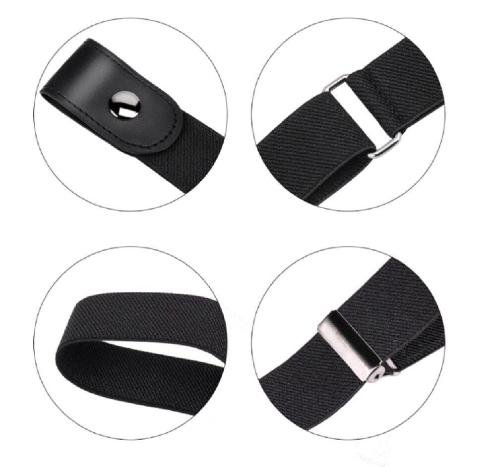 5-Pack No-Buckle Elastic Waist Belts – Comfortable, Adjustable Stretch Belts for Men & Women, Hassle-Free Fit for Jeans, Pants & Everyday Wear