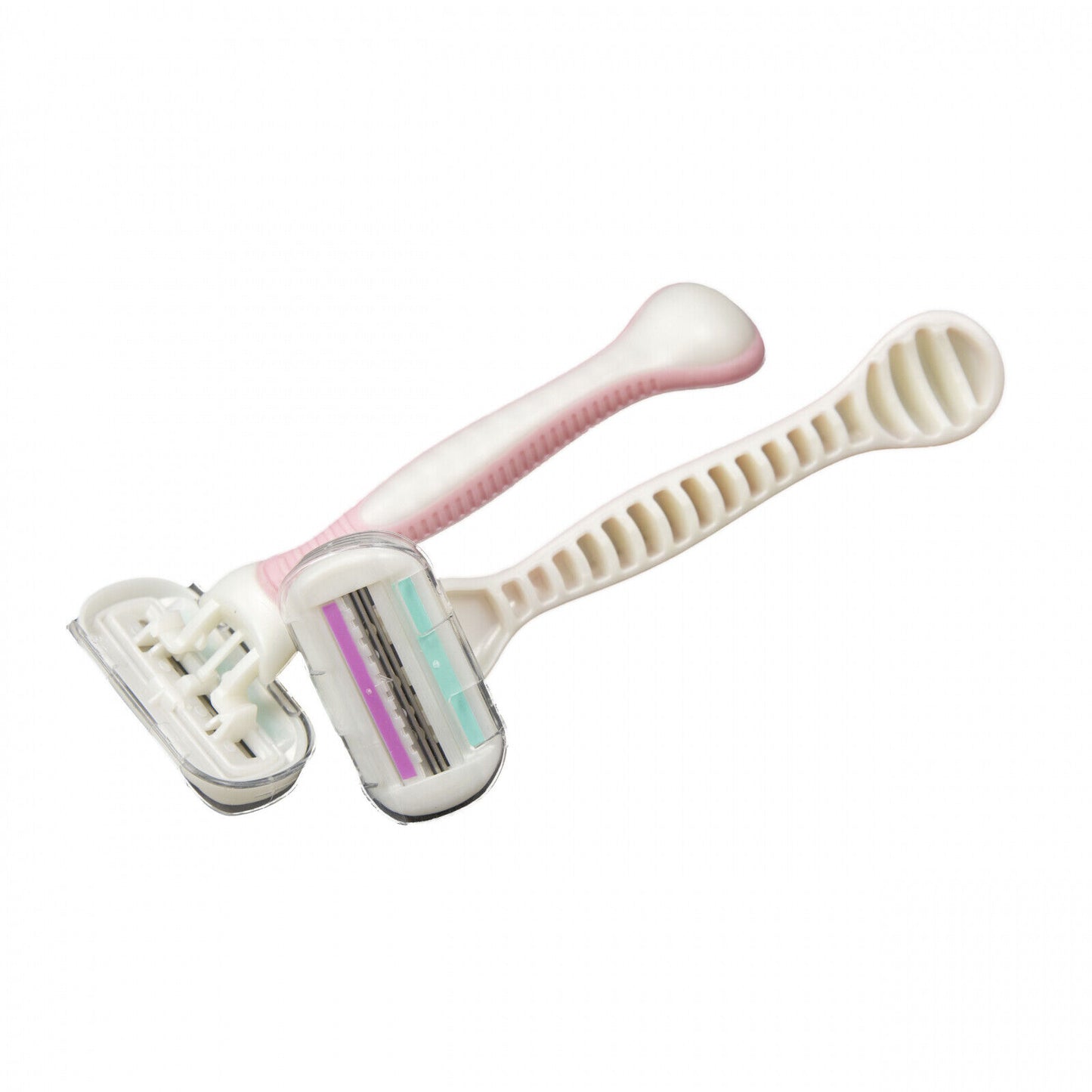 All Pure Womens 3 Blade Swivel Razor Pack 2 Pieces Lubricating Strip for Comfort