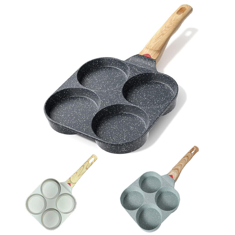 4-Cup Nonstick Egg Pan for Quick Breakfast | Compact, Easy Clean, Pancakes & Eggs Made Simple | No Mess Kitchen Essential