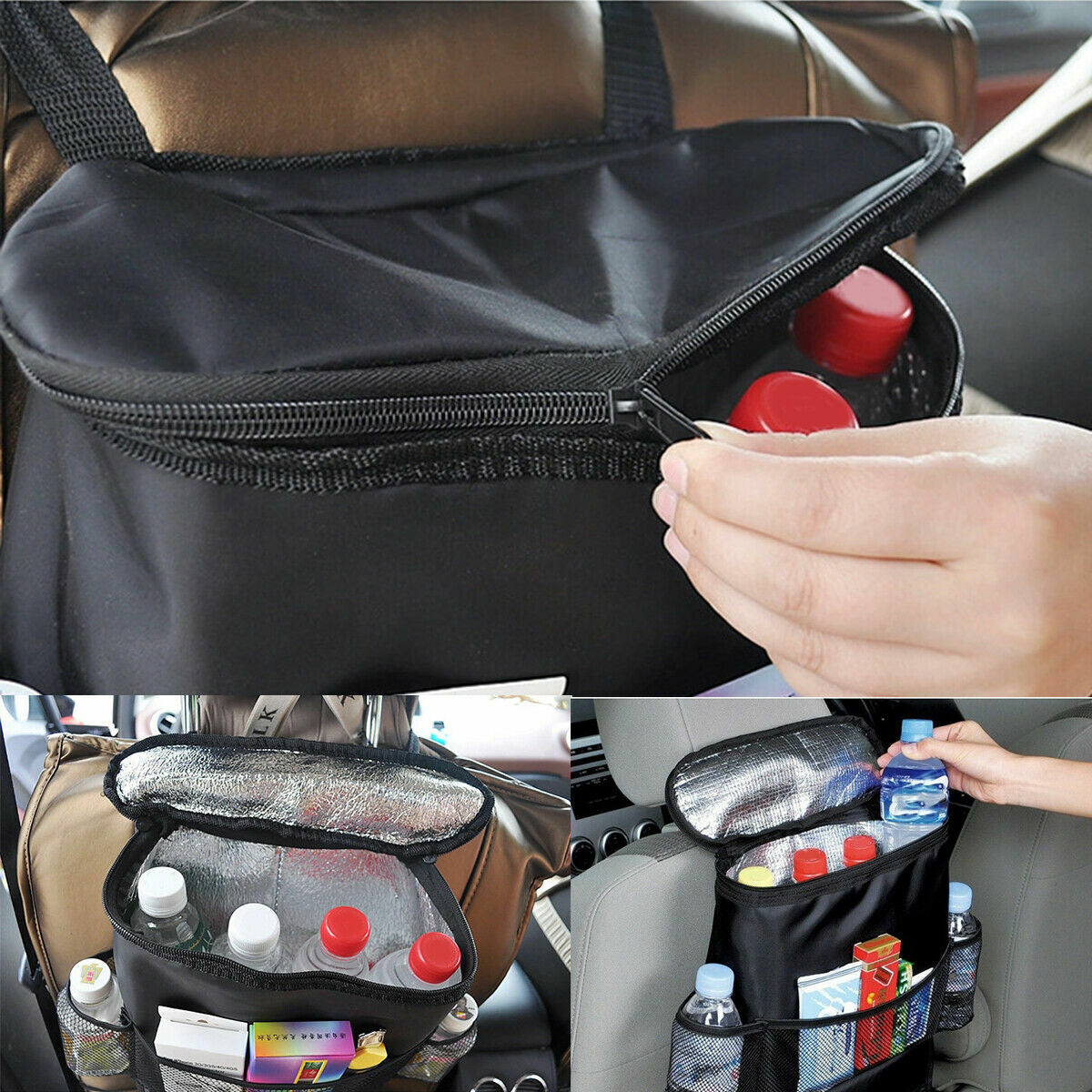 2PC Car Seat Back Hanger Organizer Multi-Pocket Storage Bag Holder Cooler Travel