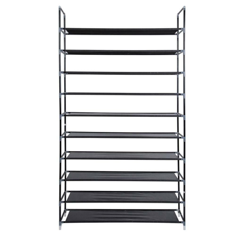 10-Tier Shoe Rack Organizer | Holds Up to 50 Pairs | Space-Saving Standing Shoe Shelf for Closet, Entryway, or Bedroom | Sturdy Home Storage Solution