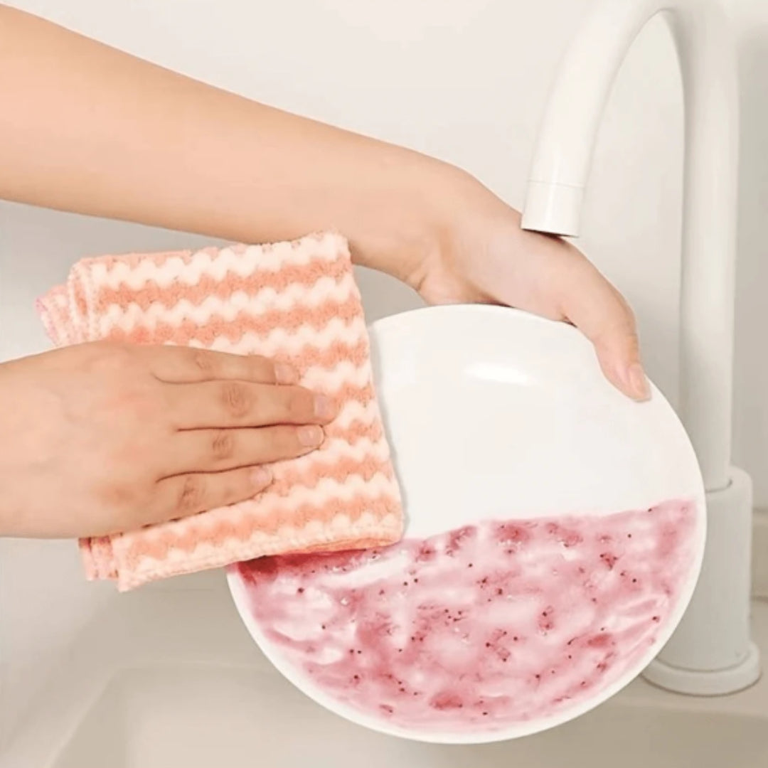 5Pcs Kitchen Towels Reusable Dishcloths Multicolor Cleaning for Multiple Uses
