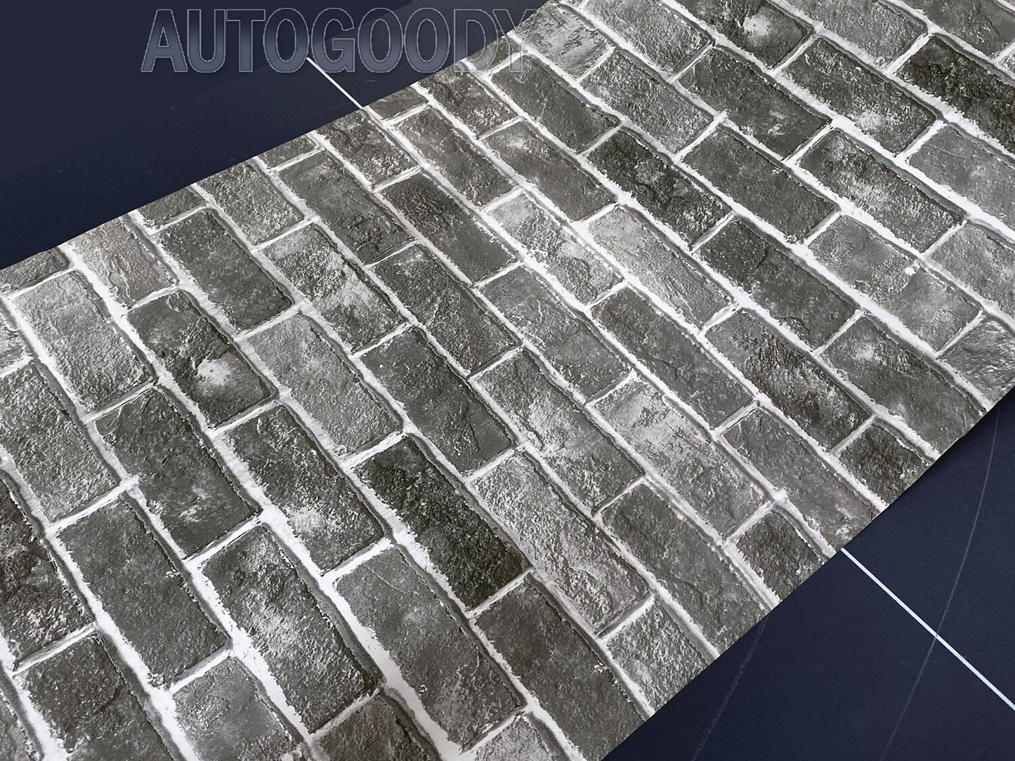 3D Brick Stone Wallpaper Background Vinyl Film Sticker Peel-And-Stick Gray Dark