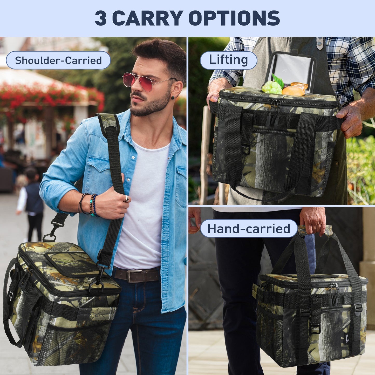 Tirrinia Large Insulated Cooler Bag - Outdoor Leakproof Cooler Tote for Men