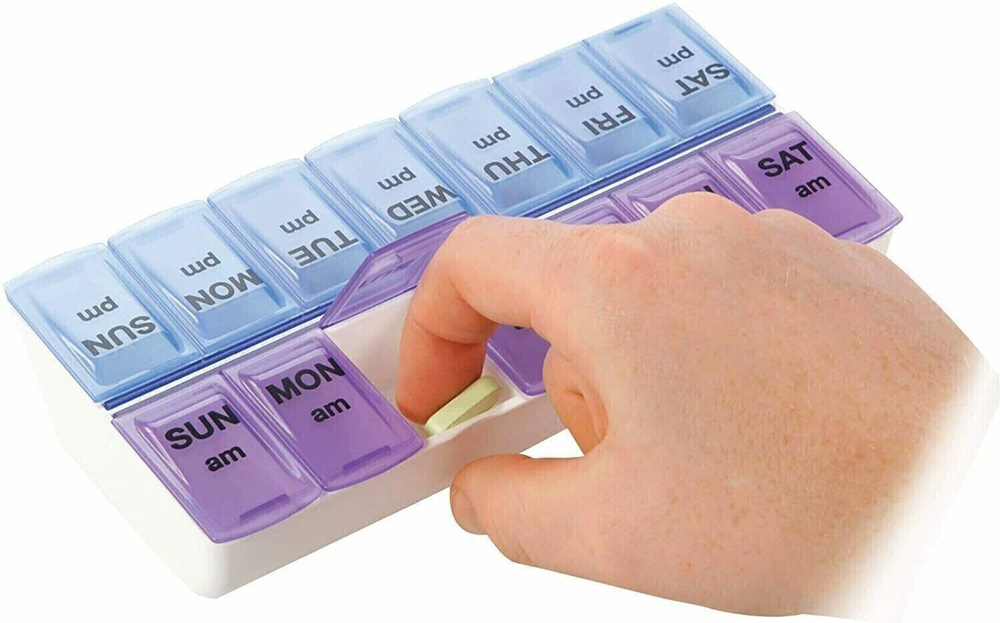 Weekly Pill Box Organizer Twice a Day 7 Day AMPM Organizer Case Medicine 2 Pack