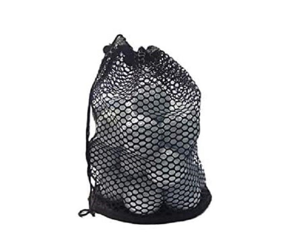 2-Pack Black Mesh Laundry Bags – Drawstring, Multi-Purpose for Toys & Sports