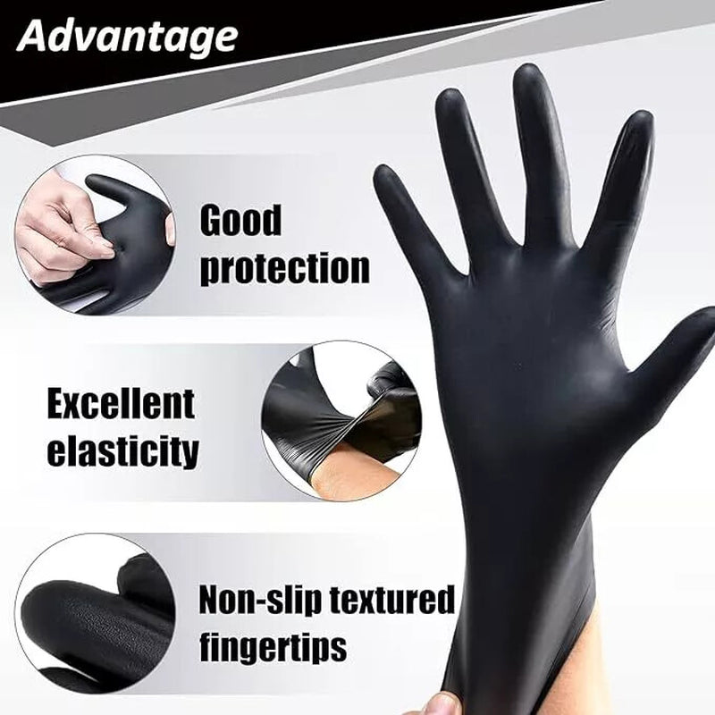 5 Mil Nitrile Black Disposable Exam/Medical Cleaning Gloves Powder Latex Free