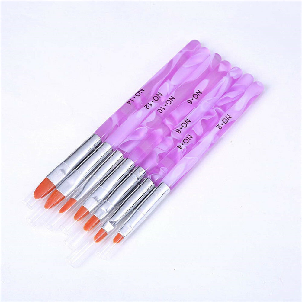 7Pcs Acrylic Nail Art Pen Tips UV Builder Gel Painting Brush Manicure Set Hot US