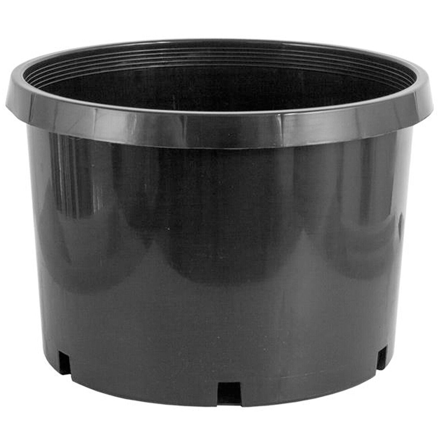 10 Gallon Nursery Pots 5-Pack, Heavy-Duty Black Plastic Grow Containers for Plants, Herbs, Vegetables, Stackable with Drainage for Container Gardening