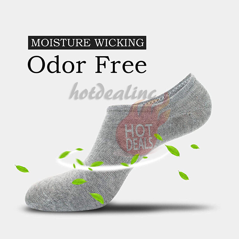 3/6/12 Pairs Men No-Show Socks Low Cut Black/White/Gr