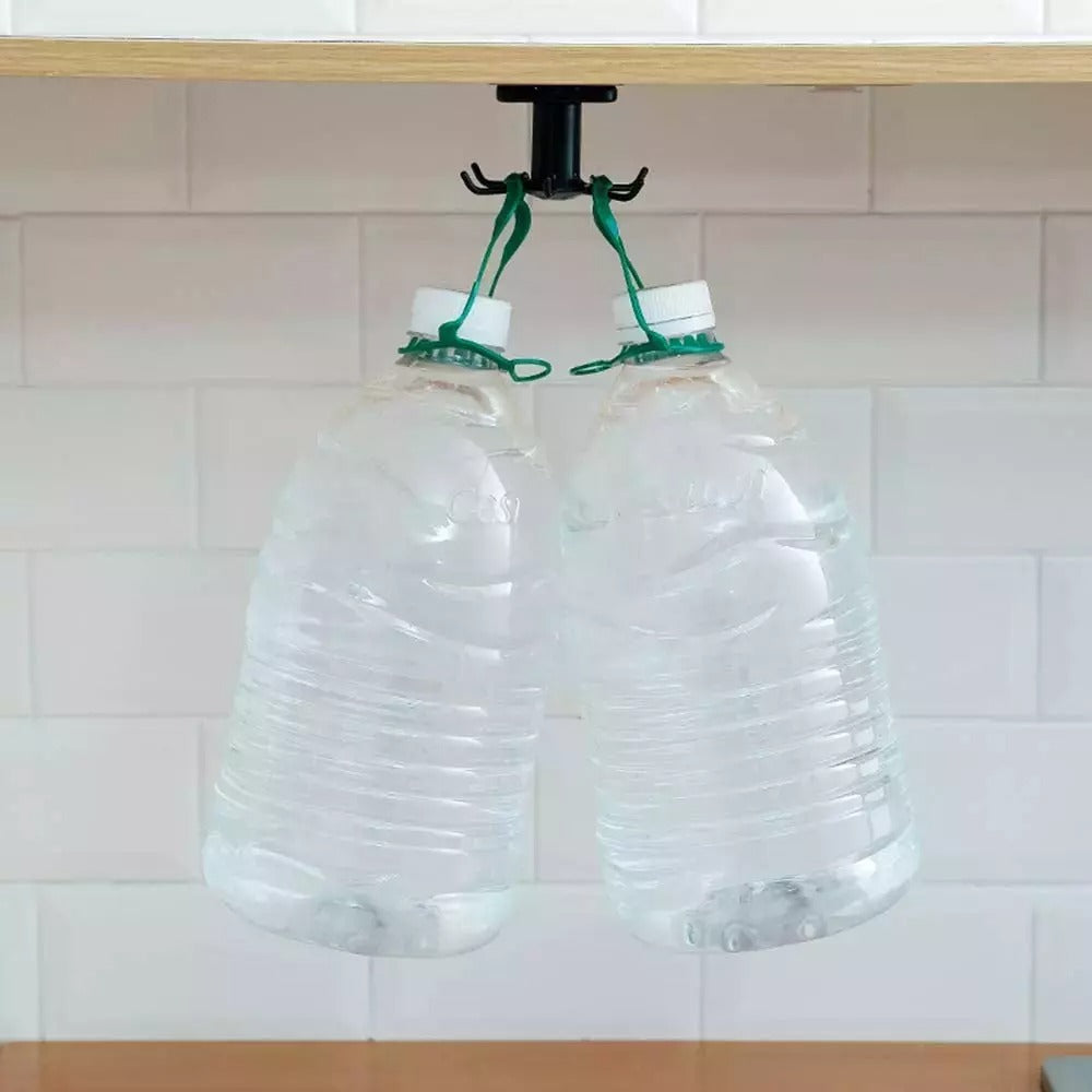 2Pcs under Cabinet Utensil Holder 360° Rotatable Kitchen Hook Organizer Rack USA
