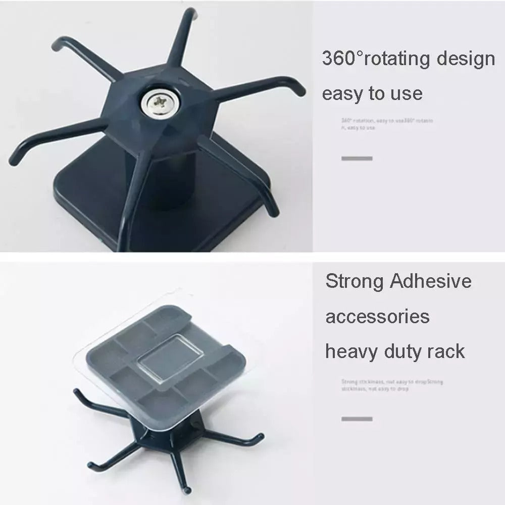 2Pcs under Cabinet Utensil Holder 360° Rotatable Kitchen Hook Organizer Rack USA
