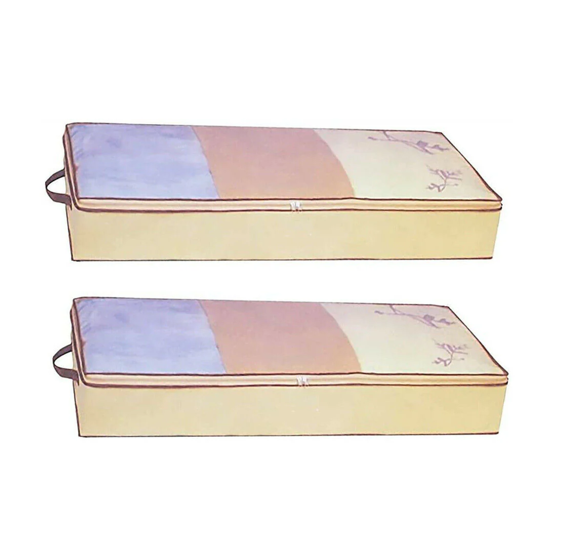 Trending Under Bed Storage Bags 2-Pack | Flexible Zippered Fabric Organizers w/ Transparent Top, Breathable, Eco-Friendly & Durable Design