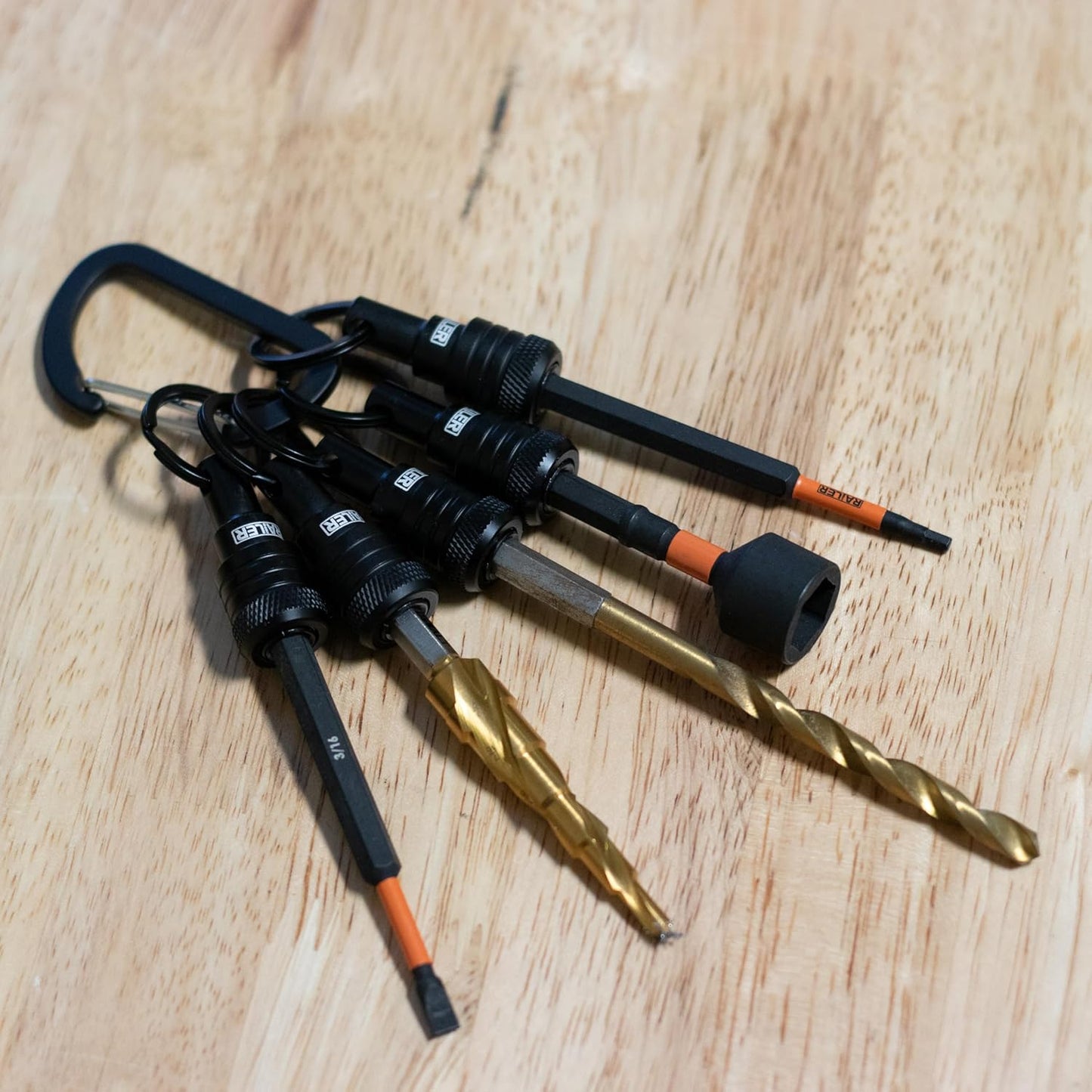 Tradie Bit Holders 5-Pack Keychain – Heavy Duty, Quick Access & Compact Design for Easy Carry | Never Lose Bits Again | One-Hand Operation Tool