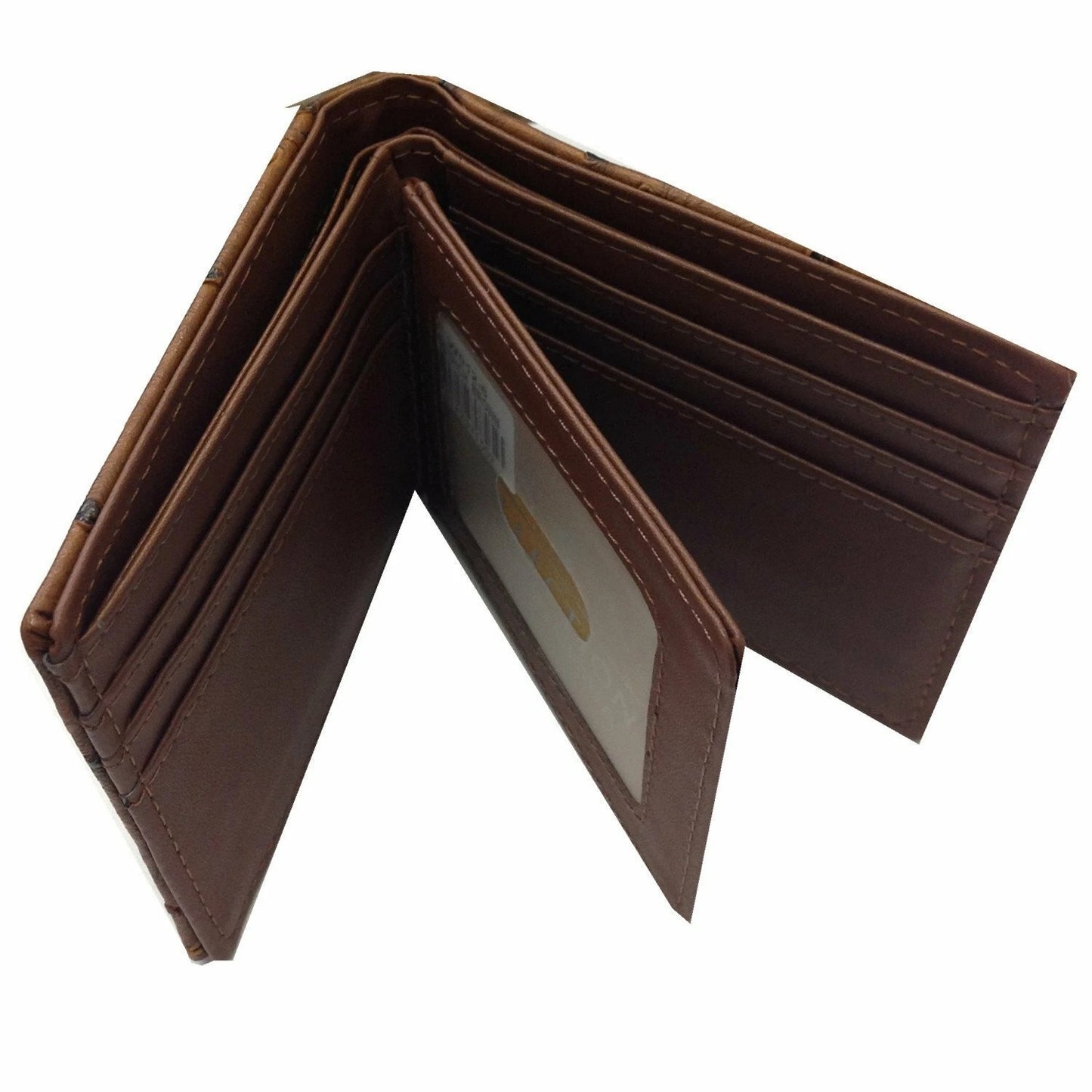 Star Men Wallet Western Bifold Check Book W012-01 Ostrich Brown