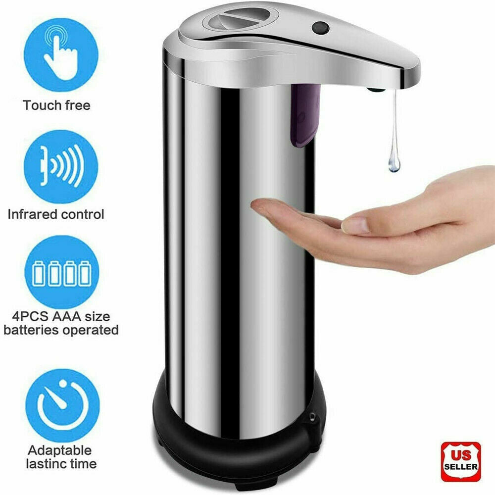 Touchless Soap Dispenser – 250ml Stainless Steel Auto Sensor Pump for Kitchen & Bathroom | Hands-Free Hygiene Must-Have