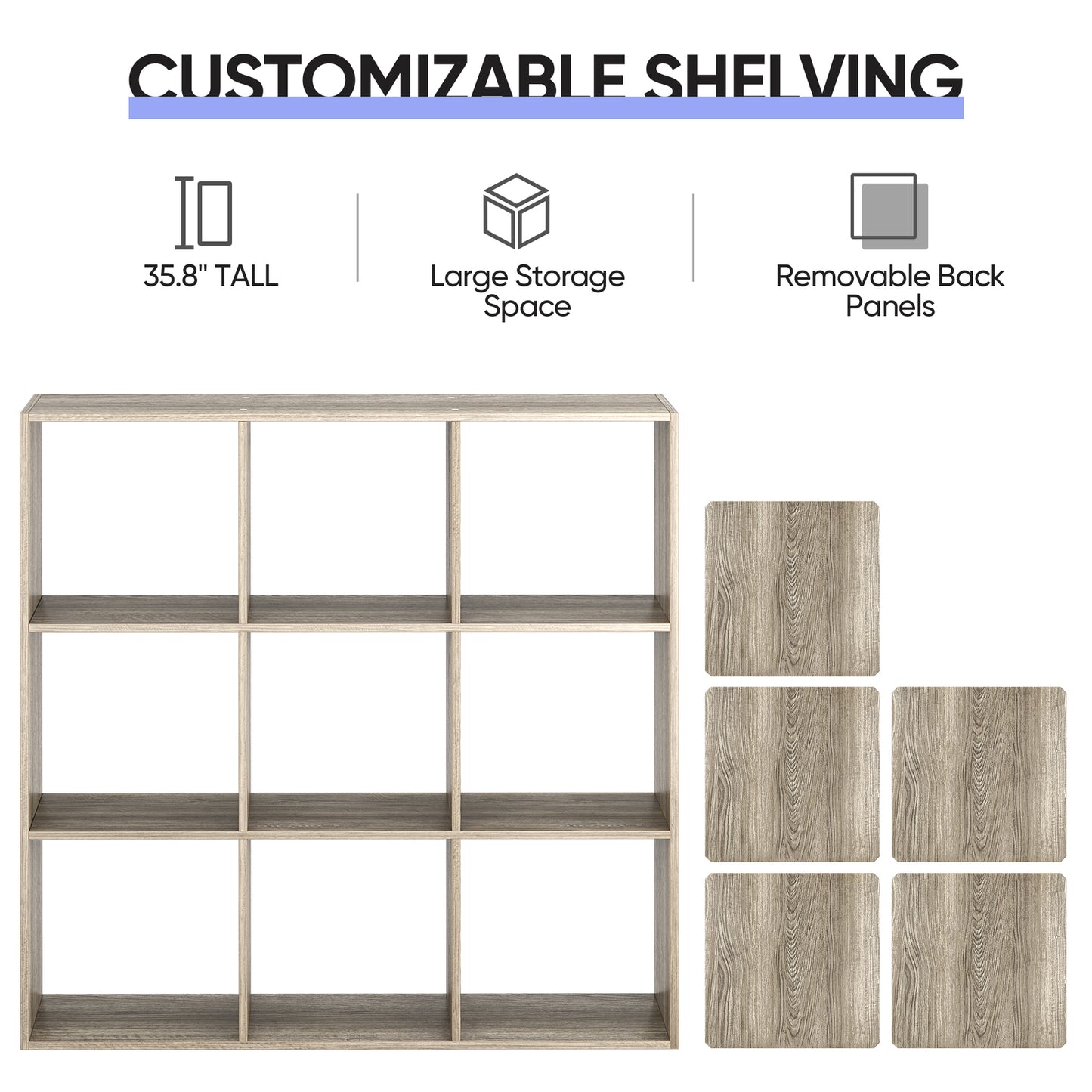 9-Cube Closet Organizer Storage Shelves save Space Bookshelves Home Sturdy
