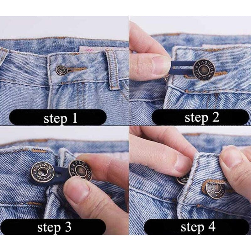 4PCS Expander Button Pants Waist Extender Metal Adjustable Retractable for Jeans