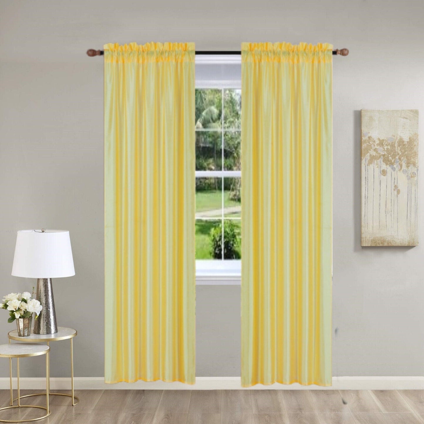 Pinch Pleat Curtain Panels 2 Pack Unlined Rod Pocket Window Sheer & Light, Fits 2” Rod, Non-Blackout Home Decor Upgrade