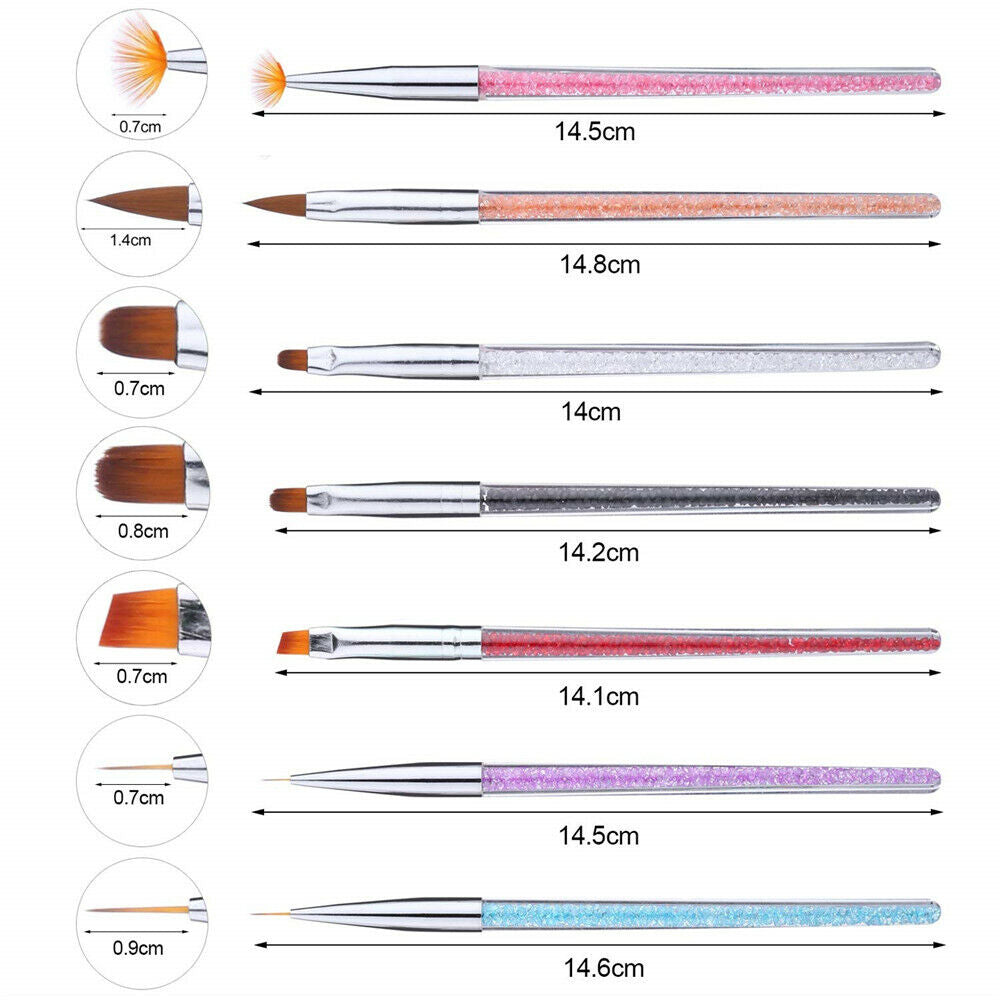 27 Pcs Nail Art Design Set Dotting Painting Drawing Polish Brush Pen Tool Kit US