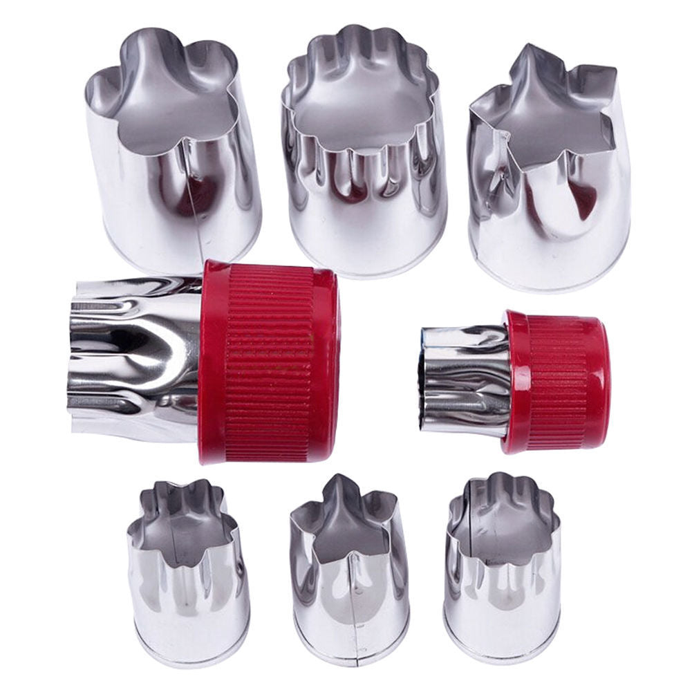 Stainless Steel Flower Shape Rice Vegetable Fruit Cutter Mold Slicer Set of 8Pcs