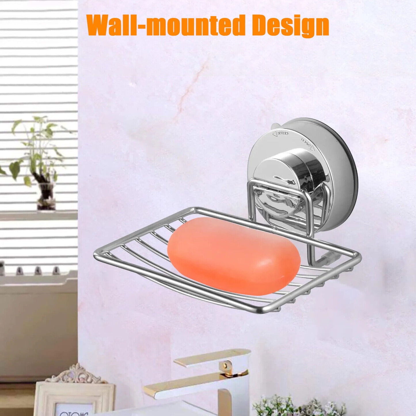 Stainless Steel Soap Dish Mounted Wall Holder Bathroom Shower Basket Storage Box