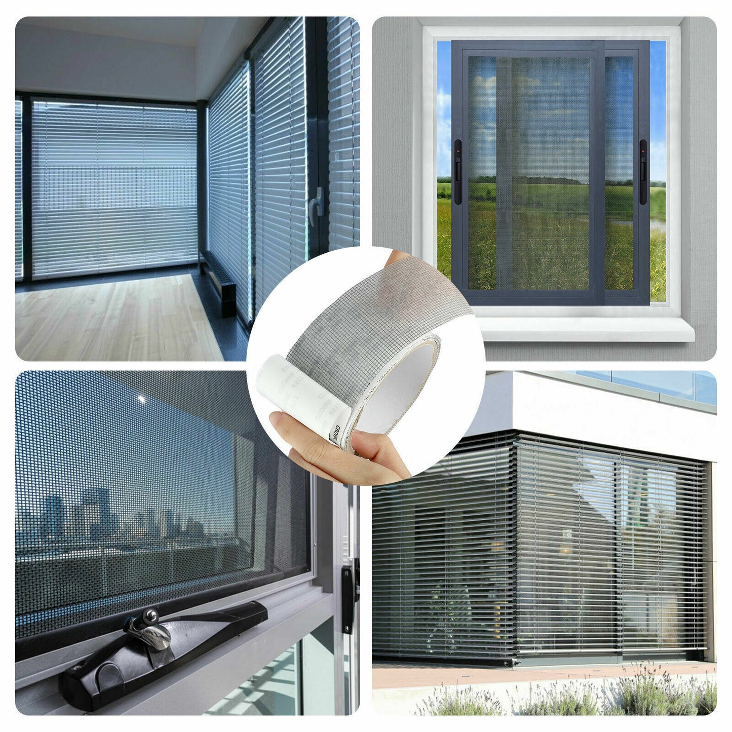 Strong Adhesive Screen Repair Tape - Easy DIY Fix for Window & Door Screens, Mesh, Tents & More | Durable Fiberglass, Waterproof, Cut to Any Size