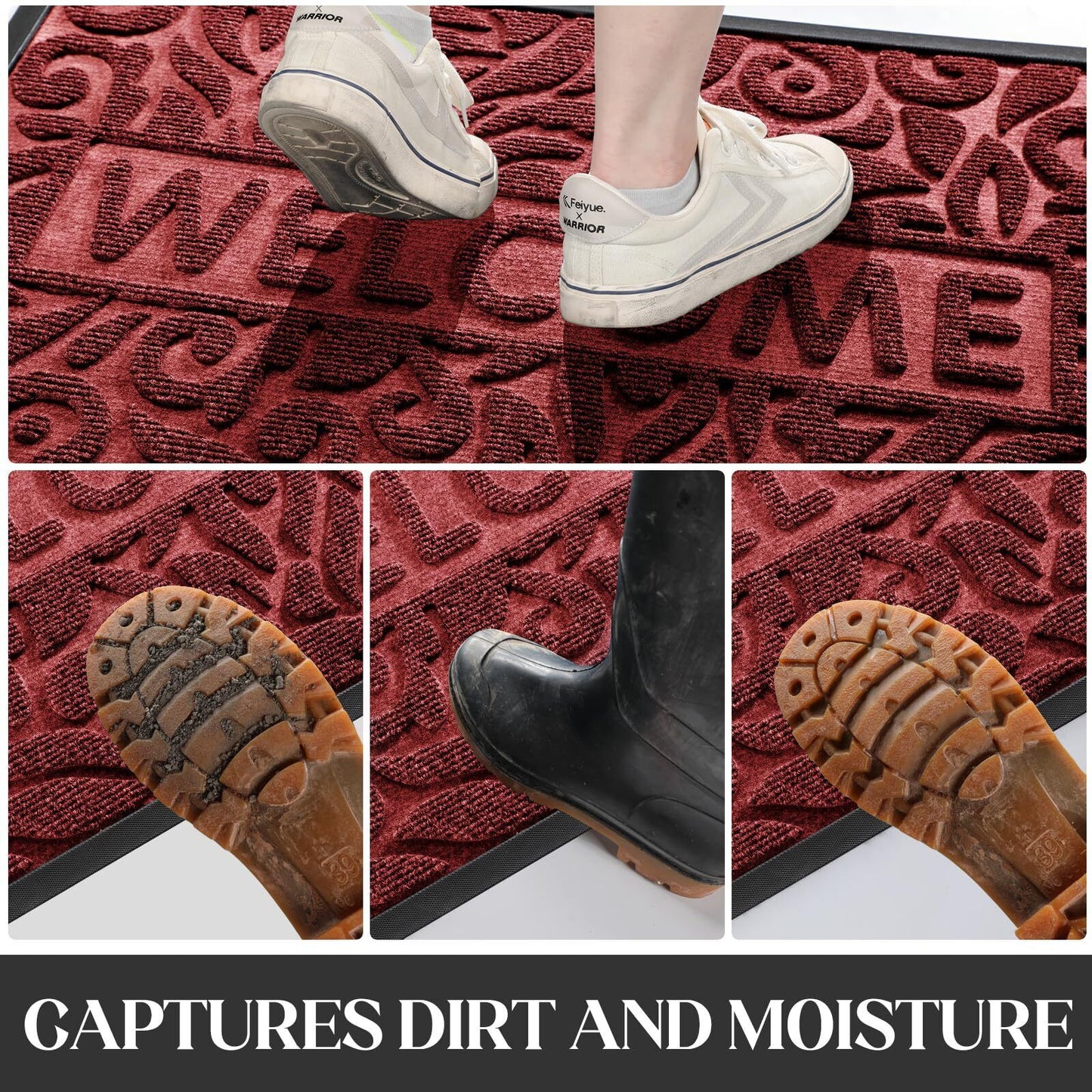Yimobra Welcome Front Door Mat Outdoor Heavy Duty Durable Non Slip Doormats