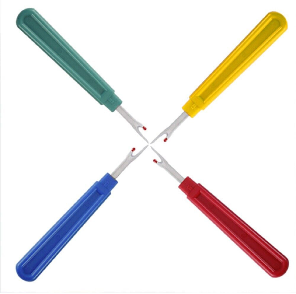 4 Stitch Ripper Set - Seam Cutter Remover W Plastic Handle for Sewing & Craft L