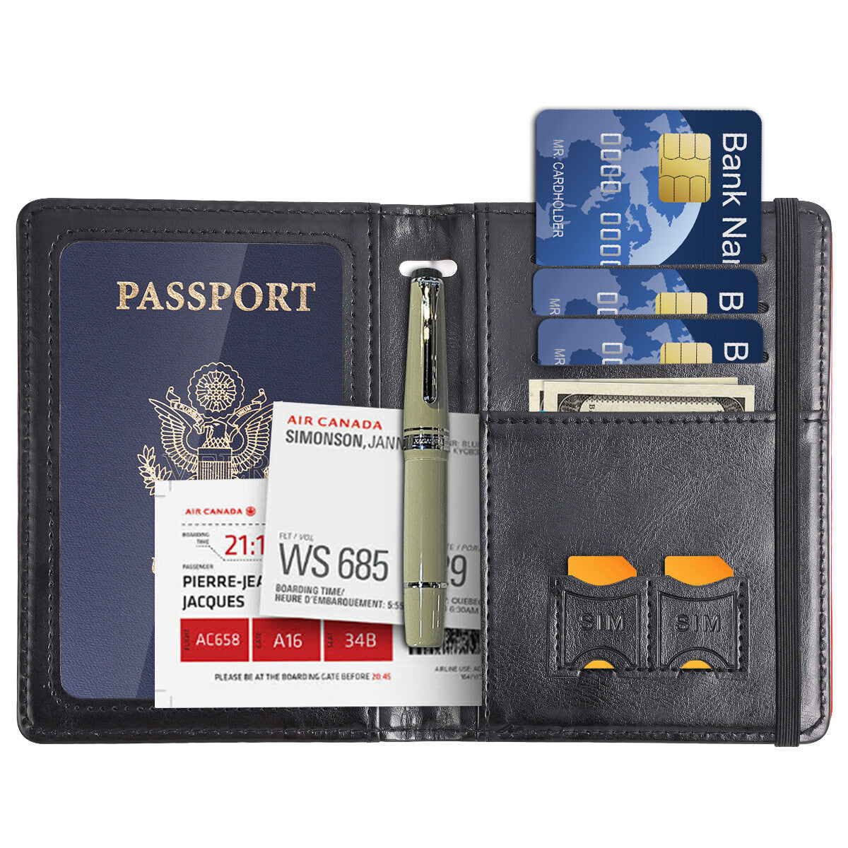 Slim Leather Travel Passport Wallet Holder RFID Blocking ID Card Case Cover US
