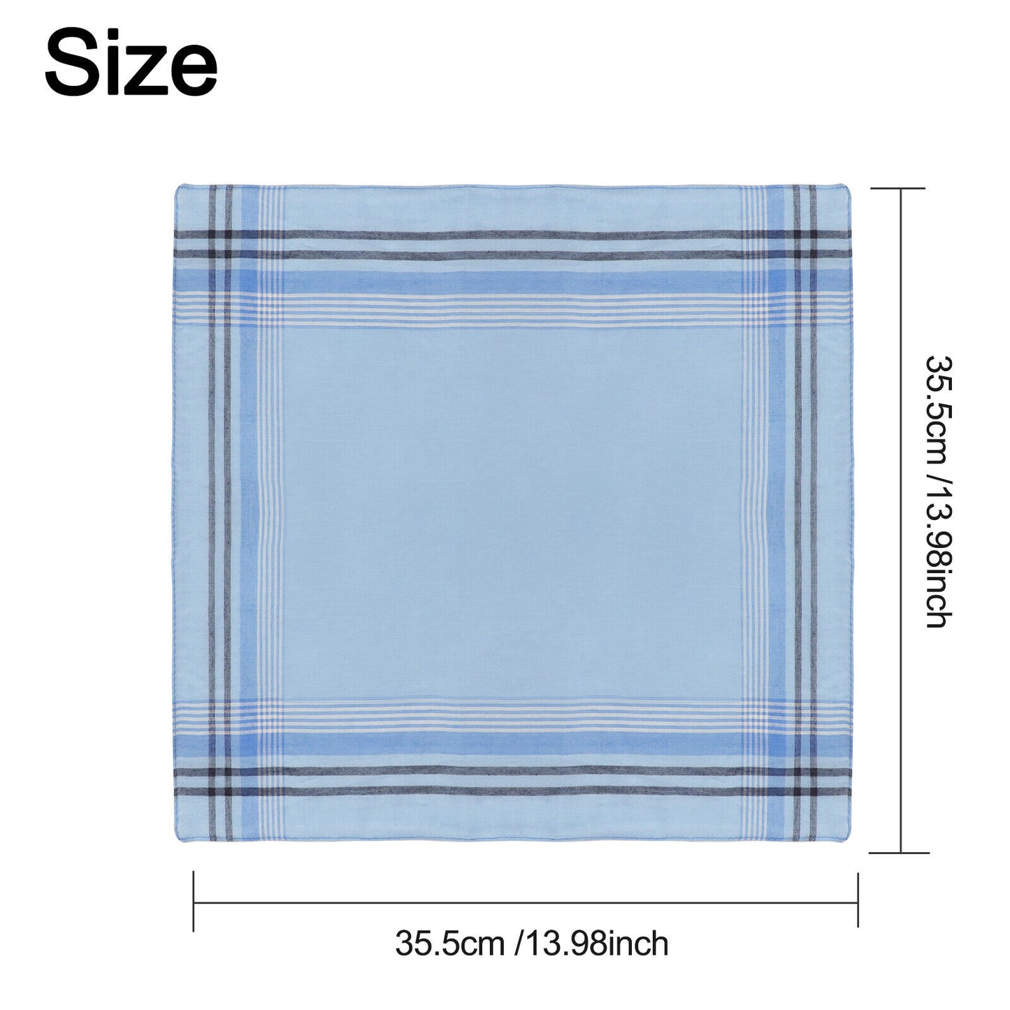 12Pcs Men Handkerchiefs Classic Hankies Cotton Hanky Pocket Square Perfect Gift