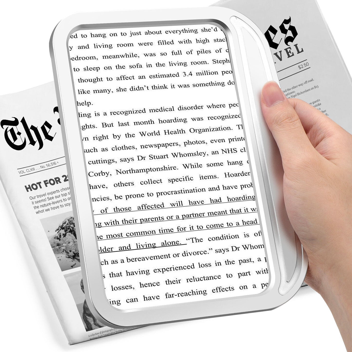 5X Full Page Magnifier – Handheld Magnifying Glass for Low Vision, Clear & Comfortable for Reading | TikTok Essential for Seniors & Hobbyists
