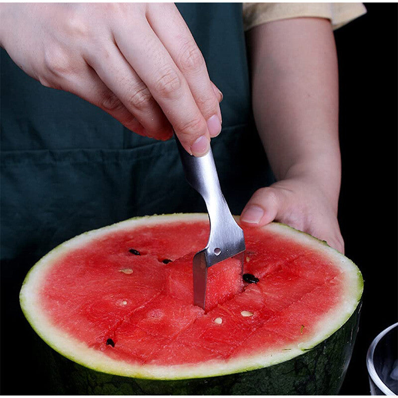 3/1 Watermelon Slicer Cutter,2-In-1 Fork Stainless Steel Fruit Cutting Artifact