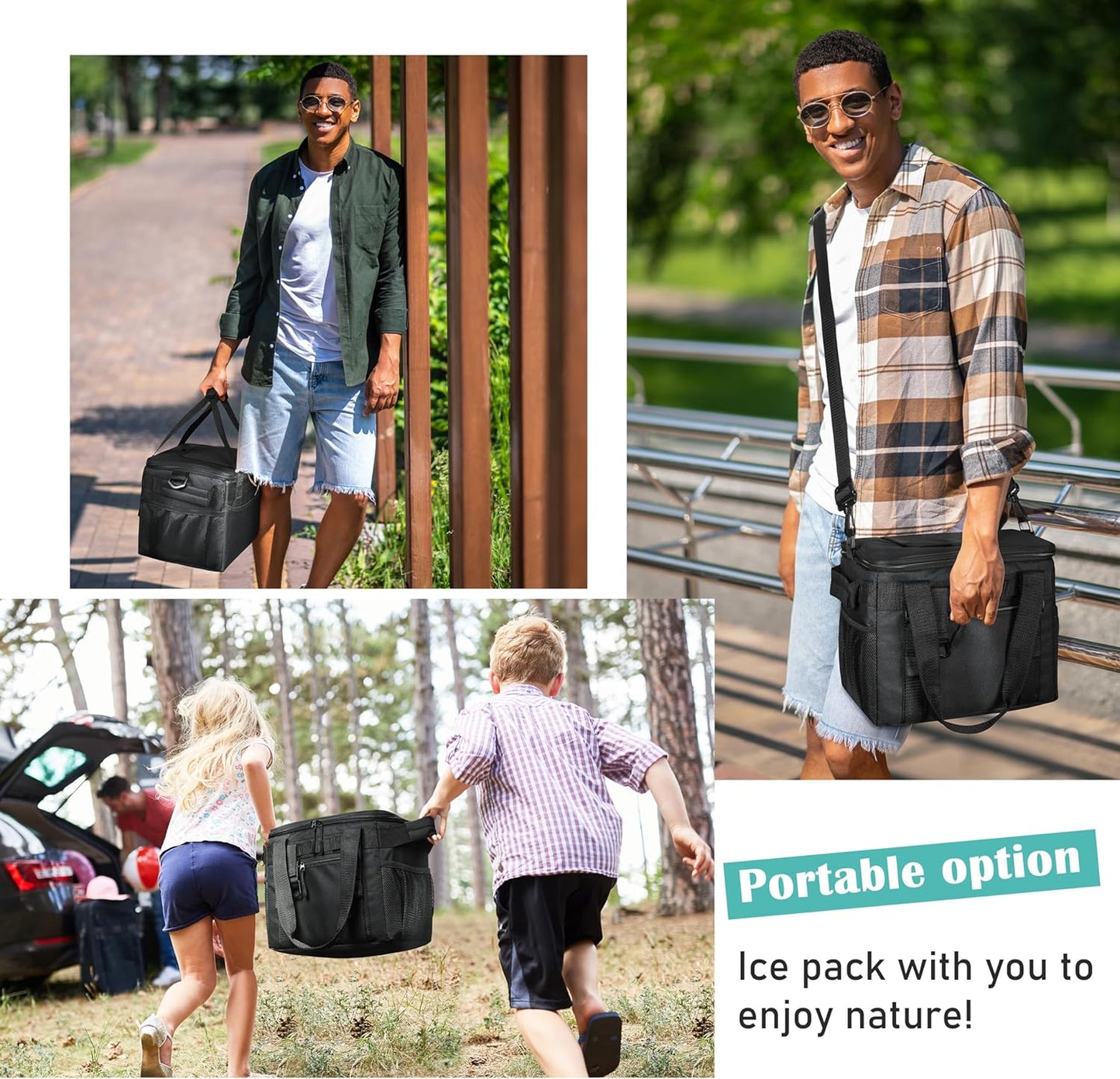 Tirrinia Large Insulated Cooler Bag - Outdoor Leakproof Cooler Tote for Men