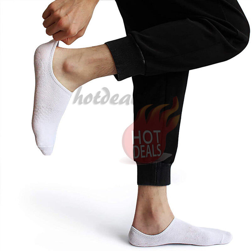 3/6/12 Pairs Men No-Show Socks Low Cut Black/White/Gr