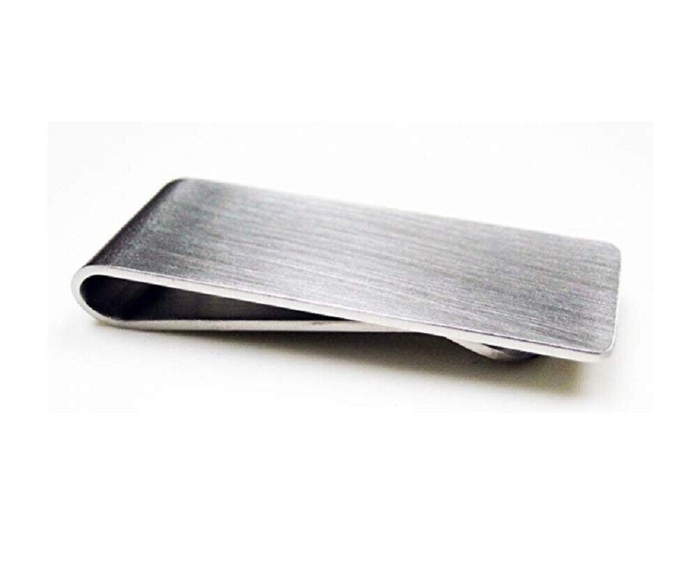 Sleek Stainless Steel Money Clip - Compact & Durable Silver Pocket Holder