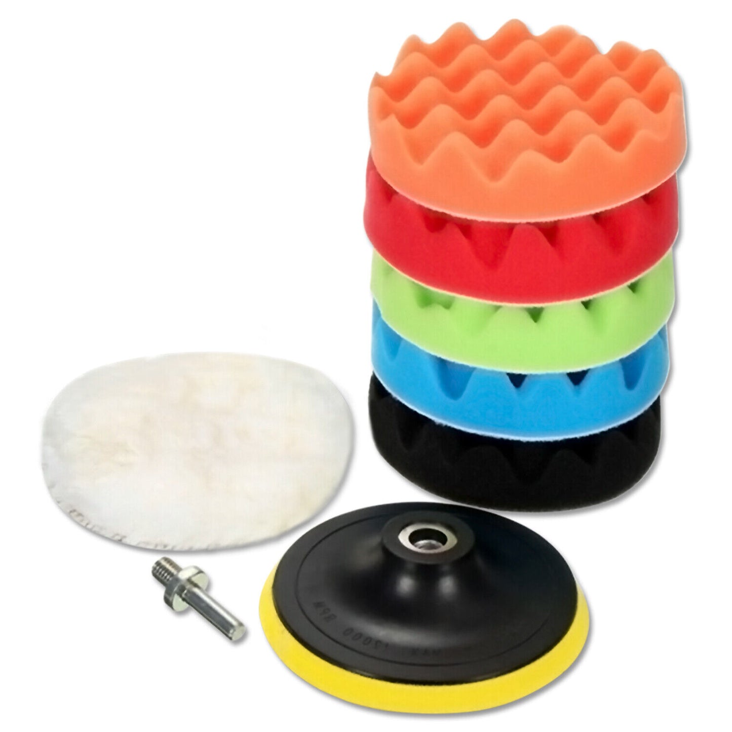 7 PCS 7 Inch Polishing Waxing Pad Sponge Buff Buffing Kit Set for Car Polisher