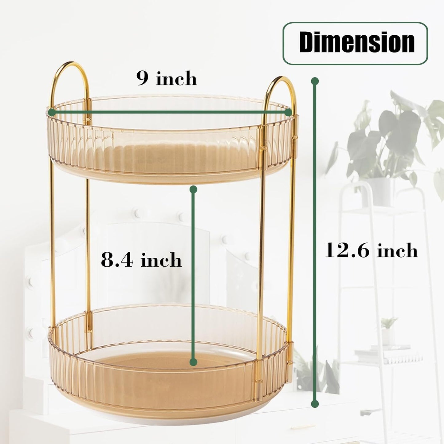 360 Rotating Makeup Cosmetic Organizer Lazy Susan Rack Cosmetic Carousel Storage