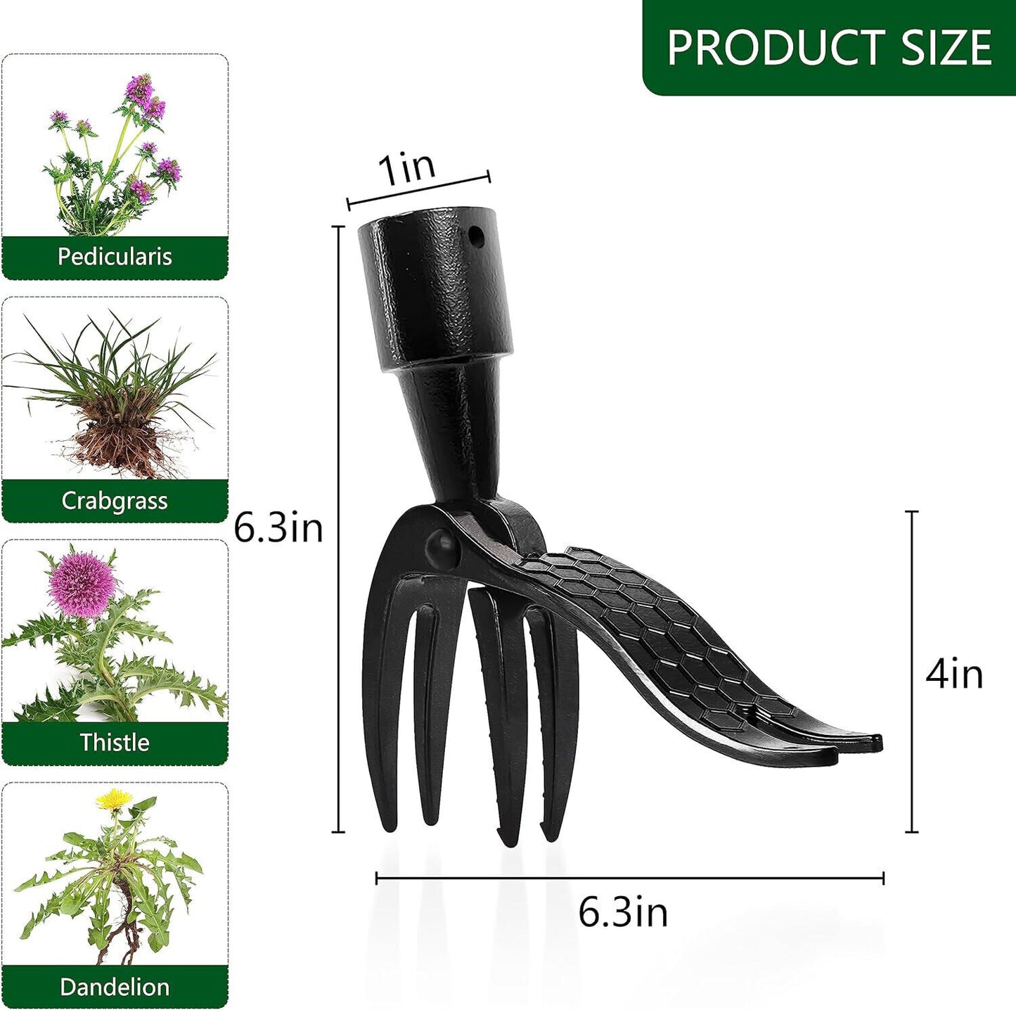 Weeder Puller Stand up Weed Tool Handle Claw Garden Outdoor Root Remover Killer