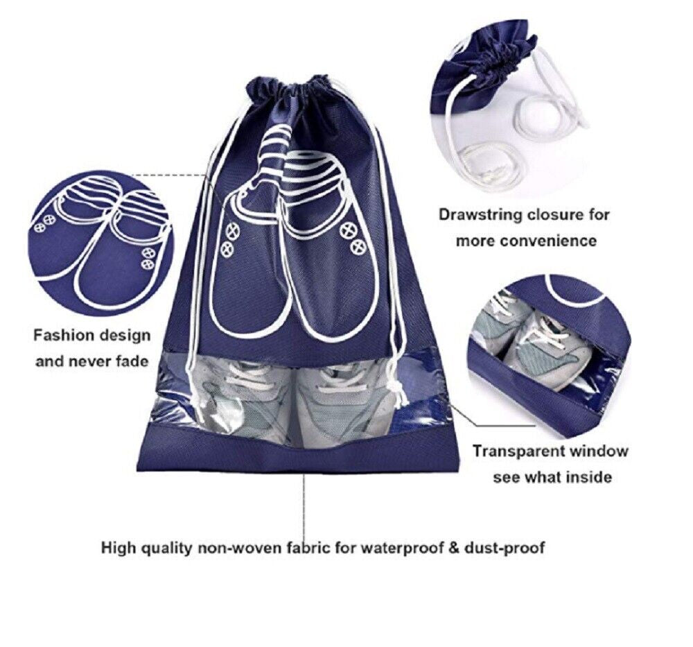 8-Piece Shoe Bag Set – Dust-Proof Drawstring Organizer for Luggage, Closet, Gym & Packing Essentials