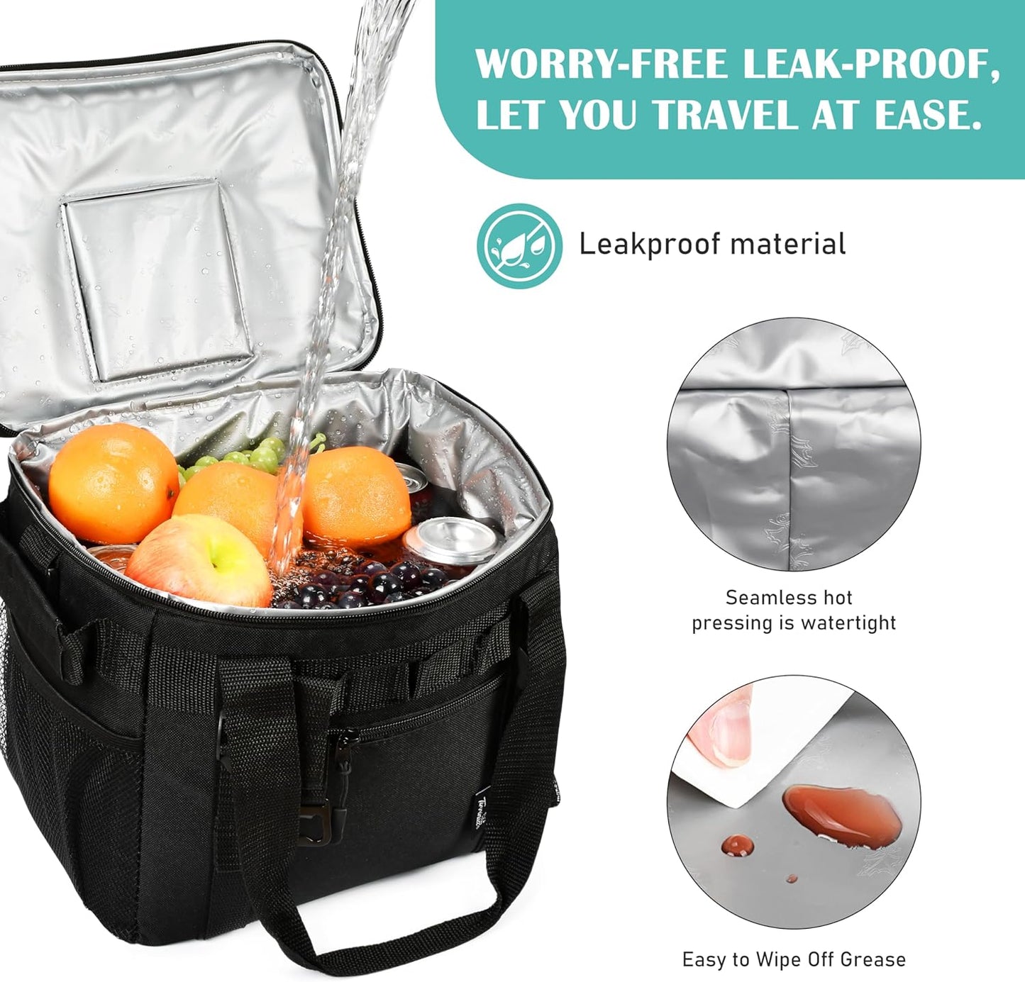 Tirrinia Large Insulated Cooler Bag - Outdoor Leakproof Cooler Tote for Men
