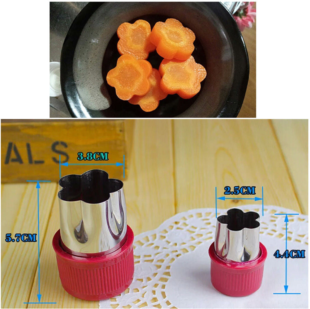 Stainless Steel Flower Shape Rice Vegetable Fruit Cutter Mold Slicer Set of 8Pcs