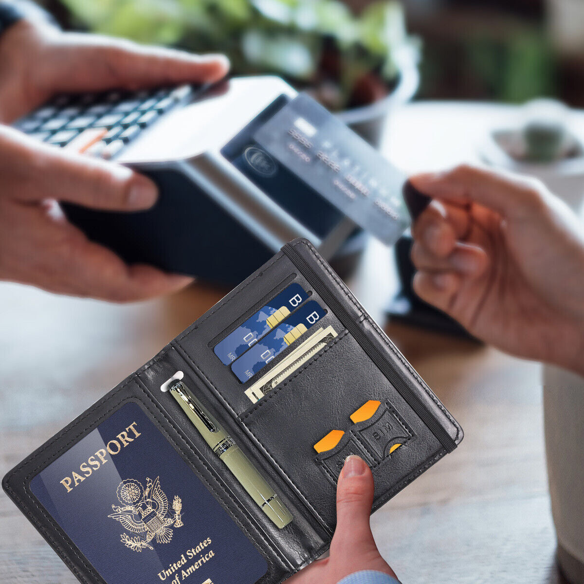 Slim Leather Travel Passport Wallet Holder RFID Blocking ID Card Case Cover US