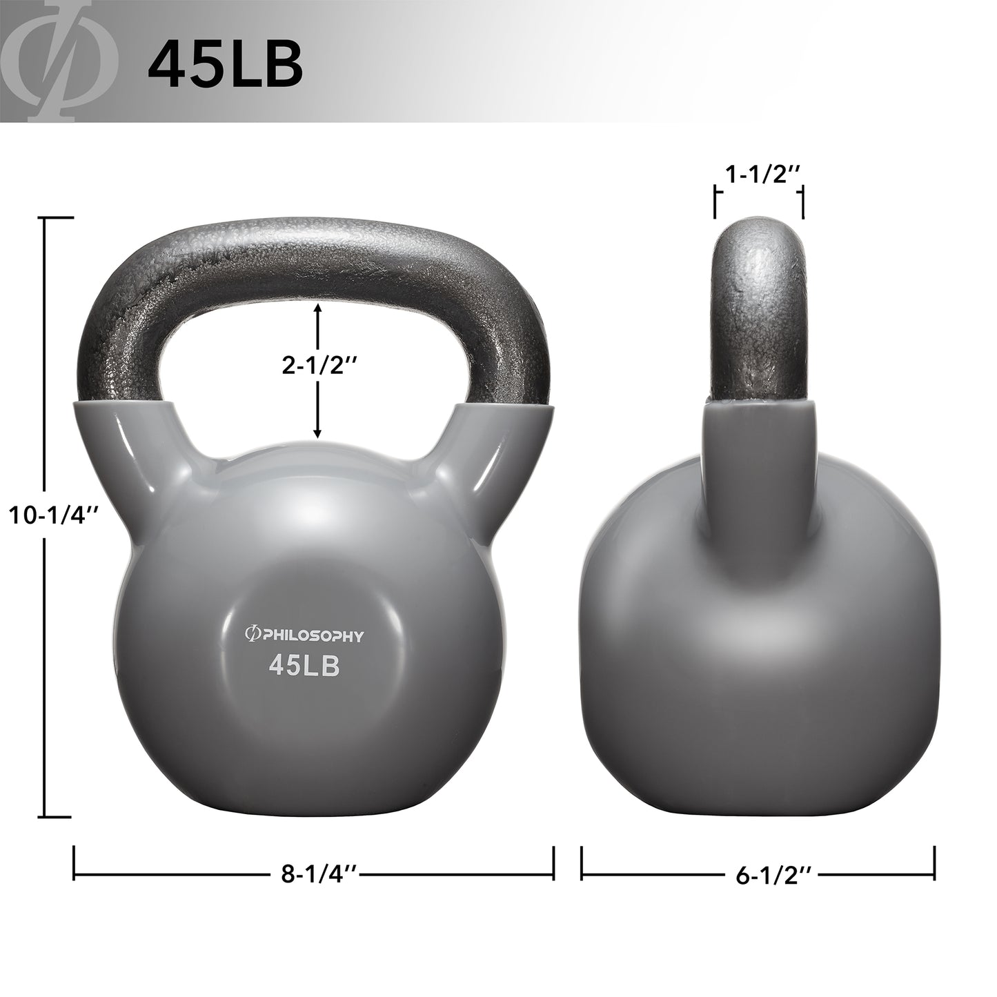 Vinyl Coated Cast Iron Kettlebell, 5 Lbs to 50 Pound Weights