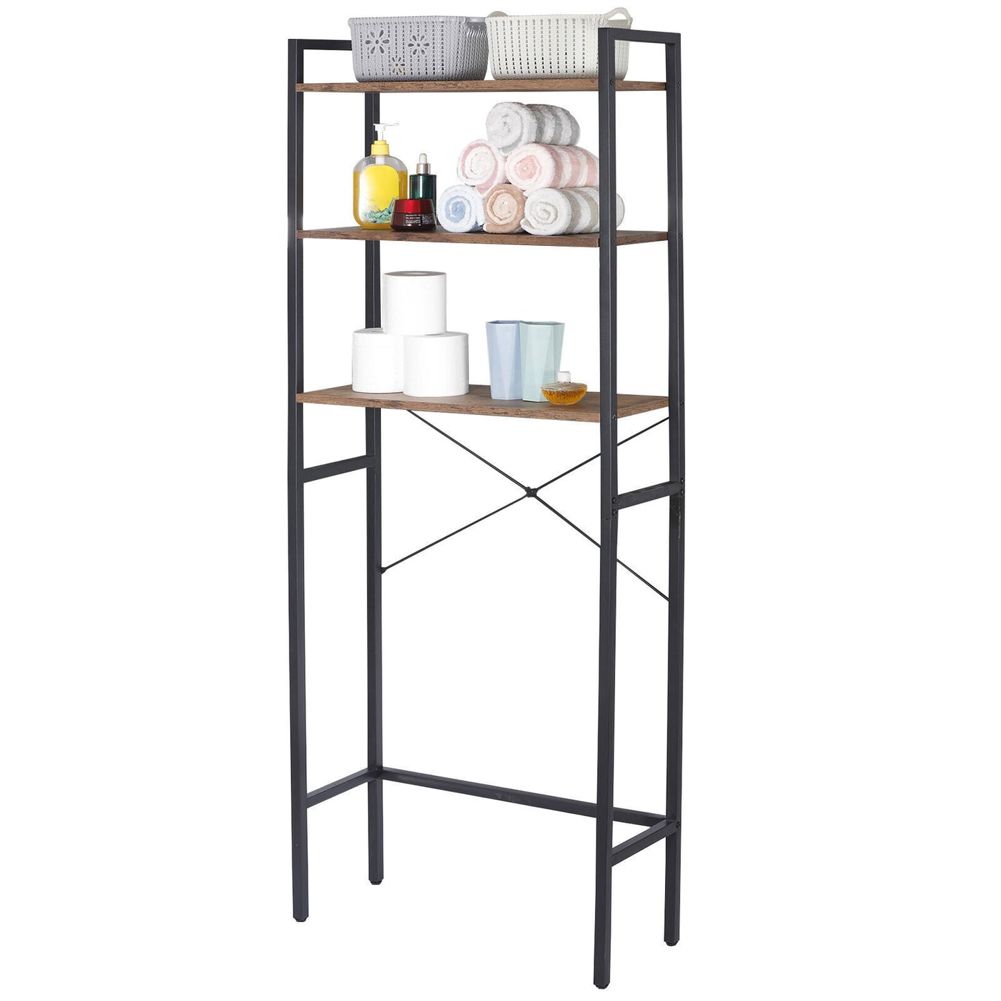 3-Tier Bathroom Storage Shelf over Toilet Rack Organizer Freestanding Shelving