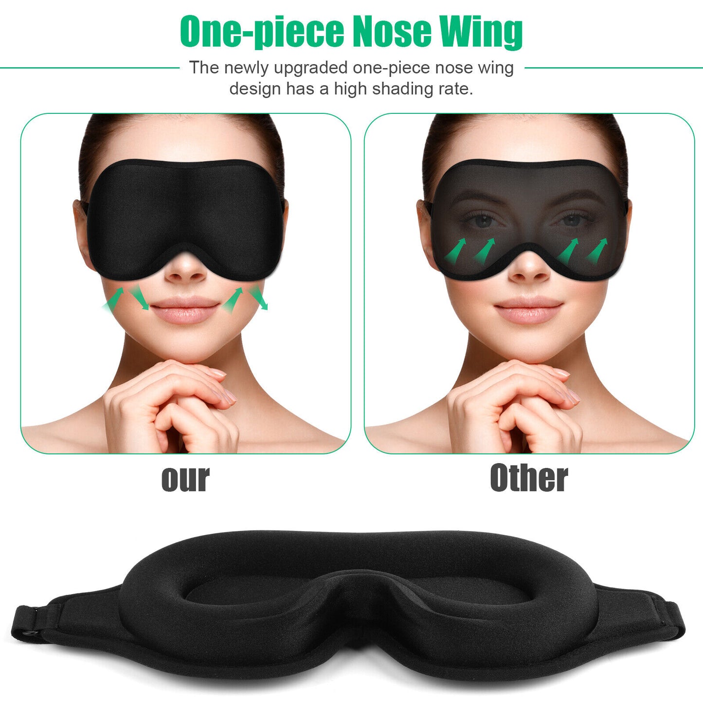 3D Travel Silk Eye Mask Sleeping Soft Padded Shade Cover Rest Relax Blindfold