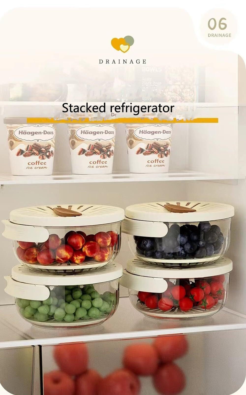 Foldable Colander with Lockable Lid Multifunctiona