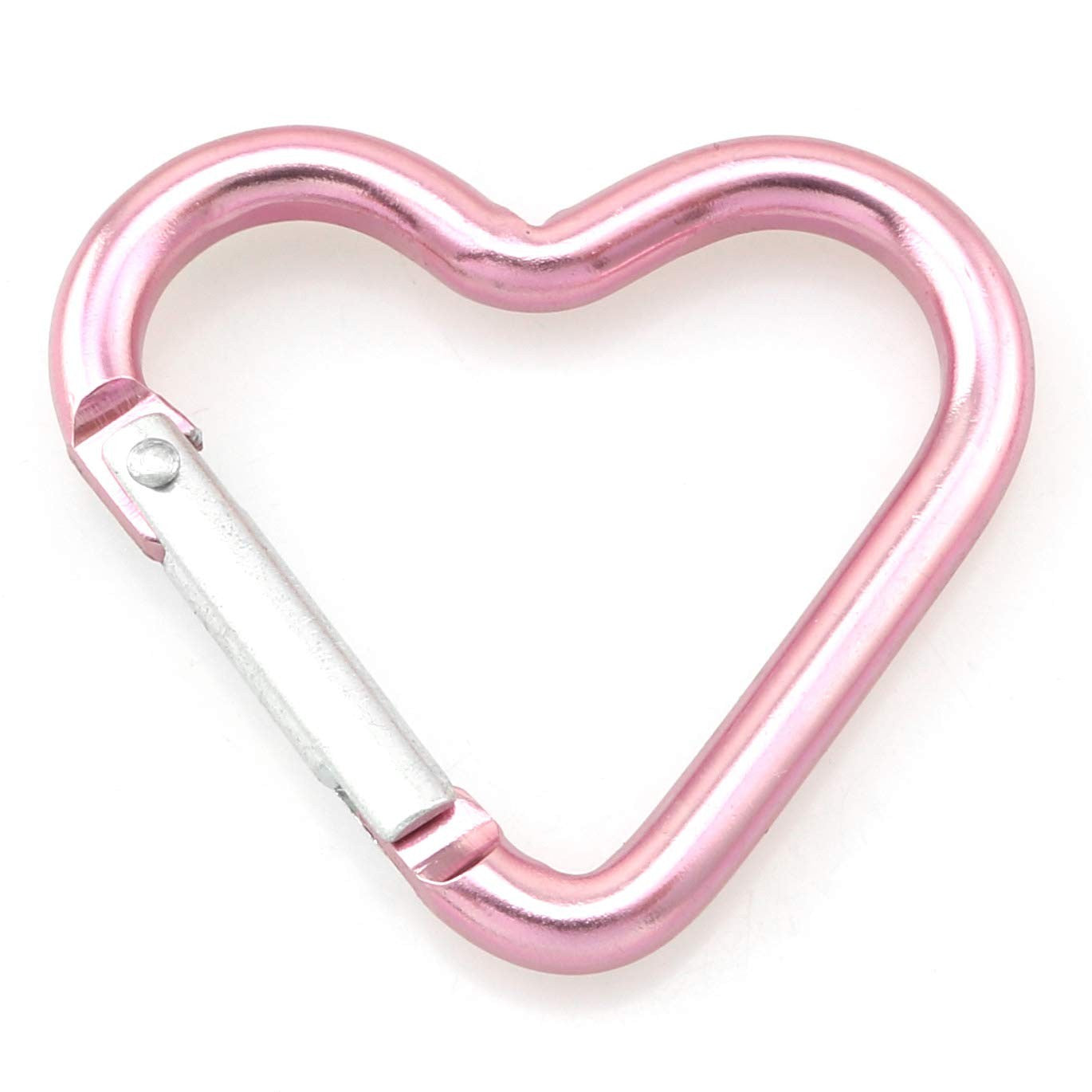 10Pcs Heart-Shaped Aluminum Snap Hook Clip Key Holder, Keychain Clip (Light P...
