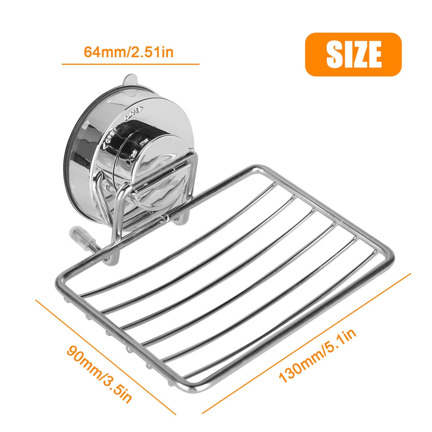 Stainless Steel Soap Dish Mounted Wall Holder Bathroom Shower Basket Storage Box