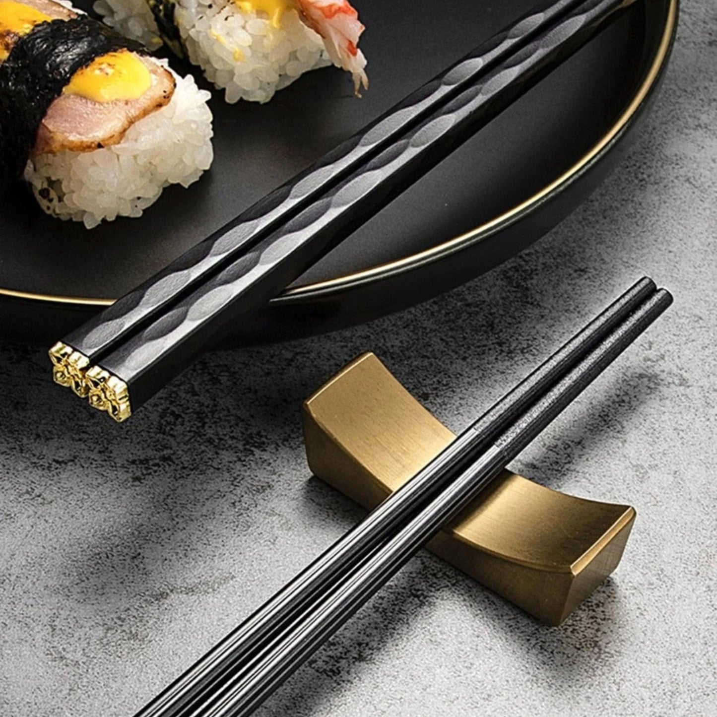 5 Pair Stainless Steel Chopsticks – Non-Slip Design, Stylish Kitchen Tools for Easy Gripping, Durable & Reusable Chop Sticks for Home or Dining!